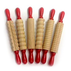 edx 艾迪客 木製黏土紋理滾棒 小, 混色