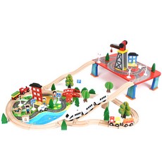 腦森林 pipo 起重機火車軌道工作玩具套裝 88, 混色