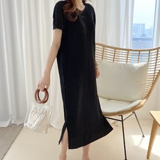 BONBONSTORY 百褶短袖孕婦連身裙