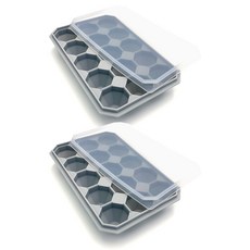 馬卡龍色系矽膠鑽石冰塊模具 15格 2入, 灰色