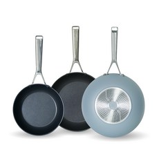 tvs Luna電磁爐平底鍋組 3個, 混色, 平底鍋20cm+28cm+炒鍋28cm