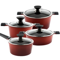 Lacena Mapletree IH電磁感應鍋具4件組, 單柄鍋 20cm + 雙耳鍋 18cm + 雙耳鍋 24cm + 燉鍋 22cm, 混色