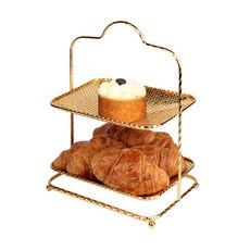 Massifirense 2層方形蛋糕架, 金子, 1個