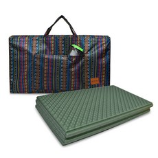 BUCK703 2層野餐墊+收納袋, 卡其色