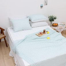 CHOUETTROOM Love Me格紋竹纖維泡泡紗夏季單層被寢具組