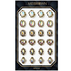 MEIBROWN 高級鑽石復古配件 24 美甲飾品 P018, 混合色, 1個