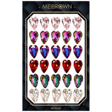 MEIBROWN 愛心美甲鑽與美甲飾品 S023 7 x 10 mm, 混合色, 1個