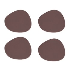 ERATO 石紋矽膠杯墊 4入, 可可色, 4個