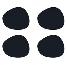 ERATO 石頭矽膠杯墊 4入, 炭黑色, 4個