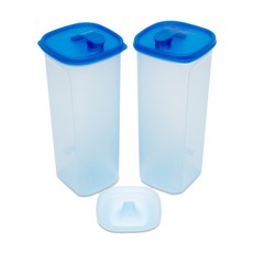 Tupperware 方形環保杯 2入+過濾組, 藍色, 2L