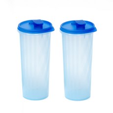 Tupperware 圓形超薄水桶 326 2p, 藍色, 1L