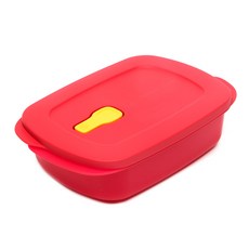 Tupperware 方形 Easy Range 容器 787 紅色 1L, 紅色的, 1入