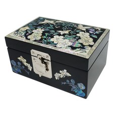 螺鈿漆蝴蝶寶石盒 大 黑色, 1個