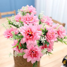 조아트 조화 쏠데이지 꽃다발, 핑크, 3개