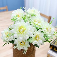 JOART 仿真太陽雛菊捧花, 奶油色