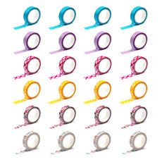 Printec 設計遮蔽膠帶 Subral Set 15mm x 10m 6 種 x 4p, 混色, 1套