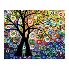 KMELLIE 3D 生命之樹 鑽石畫 50 x 40 cm, 混合色, 1個