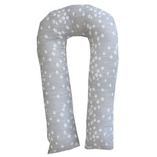 ECONY HOUSE 小花圖樣U型身體枕套, 灰色的