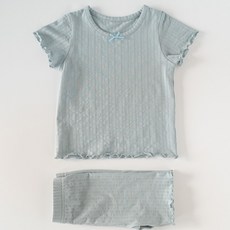 Joy Multi 兒童提花棉莫代爾短袖家居服上下套裝