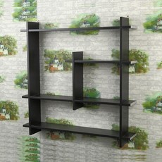 堅固PS壁掛式置物架, 黑色, 四段