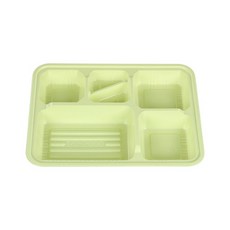 쿡앤락 돈까스 도시락 일회용용기 6칸 몸통 연두 2000, 200개입, 1개