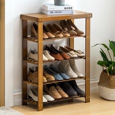 GAPANG 基本木製預製4層鞋櫃600, 棕色的