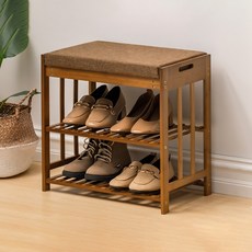 GAPANG 椅凳式原木組裝2層鞋櫃 600, 棕色, 2層
