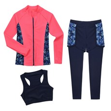 ST.HOLIDAY 女童拉鍊防曬泳衣+泳褲套裝 C6417