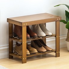 GAPANG 基本木製預製2層鞋櫃500, 棕色的