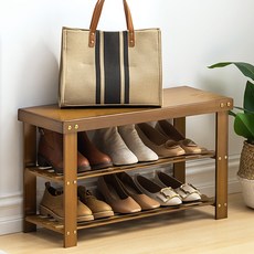 GAPANG 基本木製預製2層鞋櫃700, 棕色的