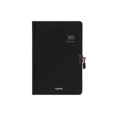 Zapamall 365鎖扣牛皮日記本, 黑色的