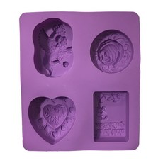 石膏擴香石/手工皂製作 四款皂矽膠模具, 單一顏色, 1個