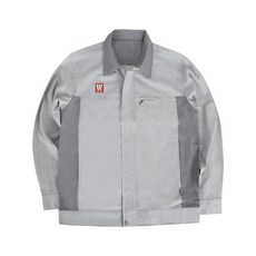 워크맨 카라 배색 주머니 지퍼 작업복 WT-371, 라이트그레이, 1개