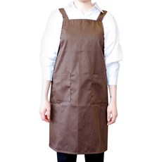 SHIRAZ H型肩帶素色圍裙, 棕色的, 1個