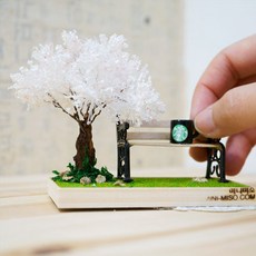 MINI MISO 櫻花與長椅迷你擺飾組, 混合色