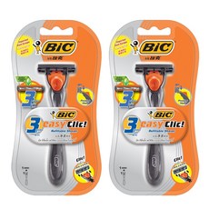 빅 이지 클릭 시스템 면도기 핸들 + 면도날 세트, 1개입, 2세트