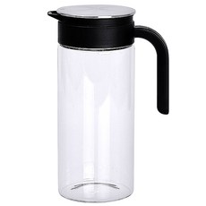 Samna耐熱玻璃水瓶, 黑色的, 1400毫升