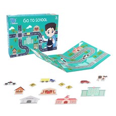 便攜式上學路遊戲磁吸拼圖玩具, 1套, 23件