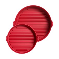 실리쿡 에어프라이어 용기 원형 레드, 2개