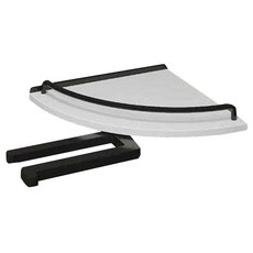 Bath&Bath Masa 人造大理石浴室轉角架 MS-405BWP, 黑色 + 珍珠白, 1個