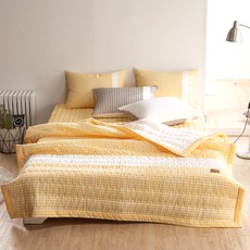 reona Cosy粉彩格紋衍縫泡泡紗夏季寢具組