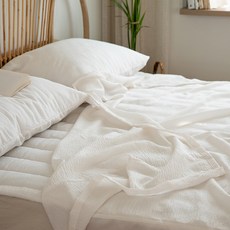elena heim 素色泡泡紗夏季薄被+單被, 椰奶