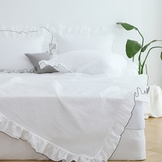 taccatacca 素色絲質荷葉邊波紋設計夏季薄被, 深灰色