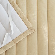elena heim 夏季竹節棉泡泡紗鬆緊帶式絎縫薄床墊, 淡黃色