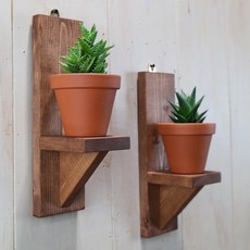 Can's 實木矩形迷你壁架 2p 套組 ws04, 核桃