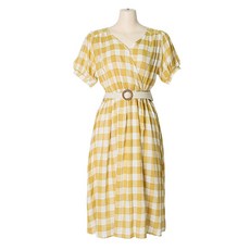 VENDIS 女式 Lauren 高夏季長款格紋沙灘裙 + 腰帶套裝 H286