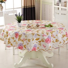 마켓감성 플라워 원형 PVC 방수 식탁보, 타입3, 150cm, 1개