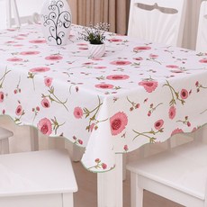마켓감성 플라워 원형 PVC 방수 식탁보, 타입1, 150cm, 1개