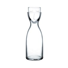 裸色玻璃 Mr & Mrs Night 水高瓶 + 杯子套組 92546, 單色, 700毫升