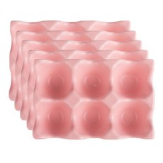 Block Mart 陶瓷雞蛋托盤 6格雞蛋盒, 粉紅色, 5個